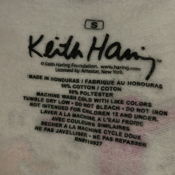 KEITH HARING Unity Circle 2 Graphic Hoodie Sweatshirt White Size Small - Picture 5 of 6